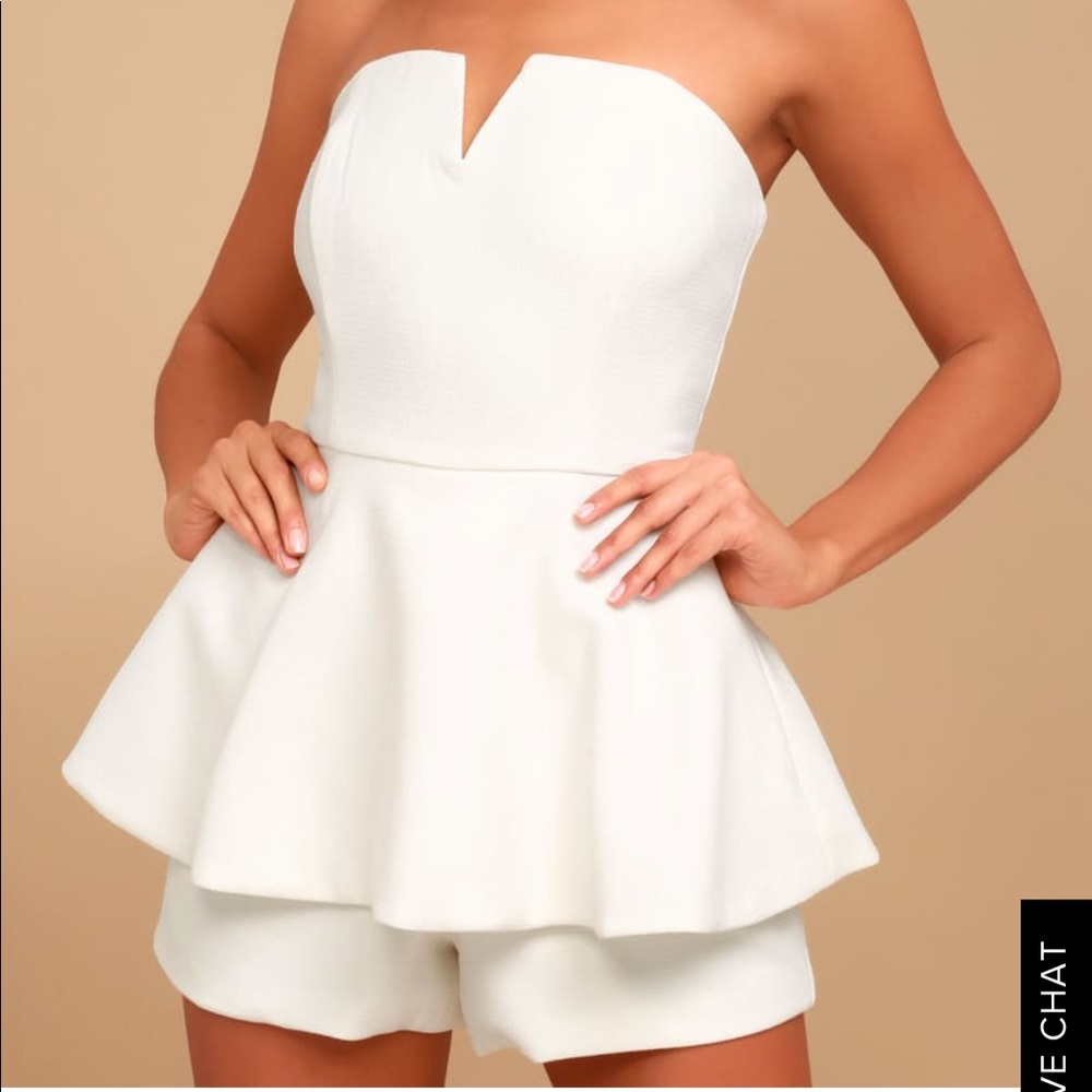 NWT Lulus White Strapless Romper